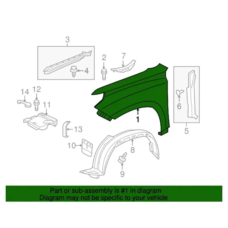 2010-2023 GX460 Hot Selling Replaced Steel Car Front Fenders 53812-60C30 53811-60C80 5381260C30 5381160C80